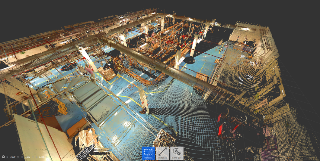 Modelo BIM superpuesto sobre nube de puntos