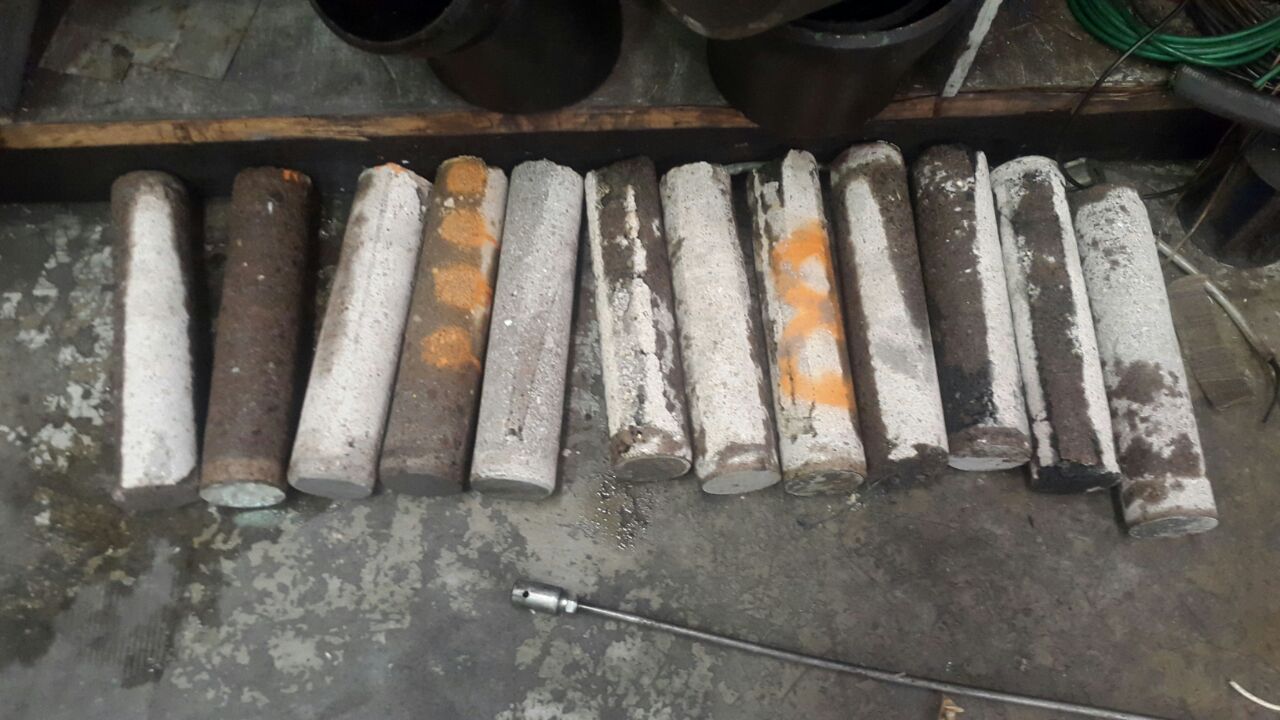 Perforadora con broca de diamante en operación