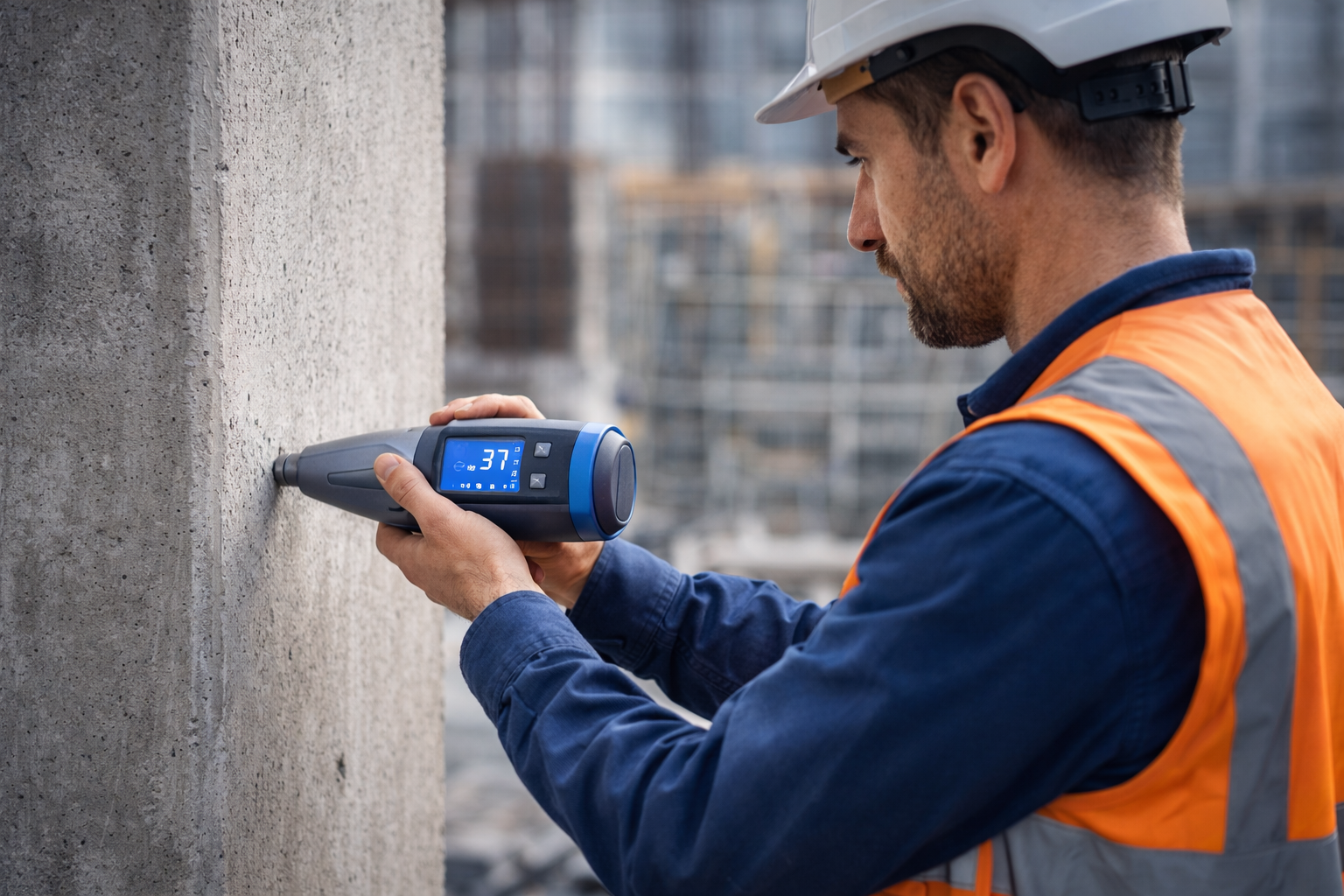 Mapa de uniformidad de concreto en una estructura