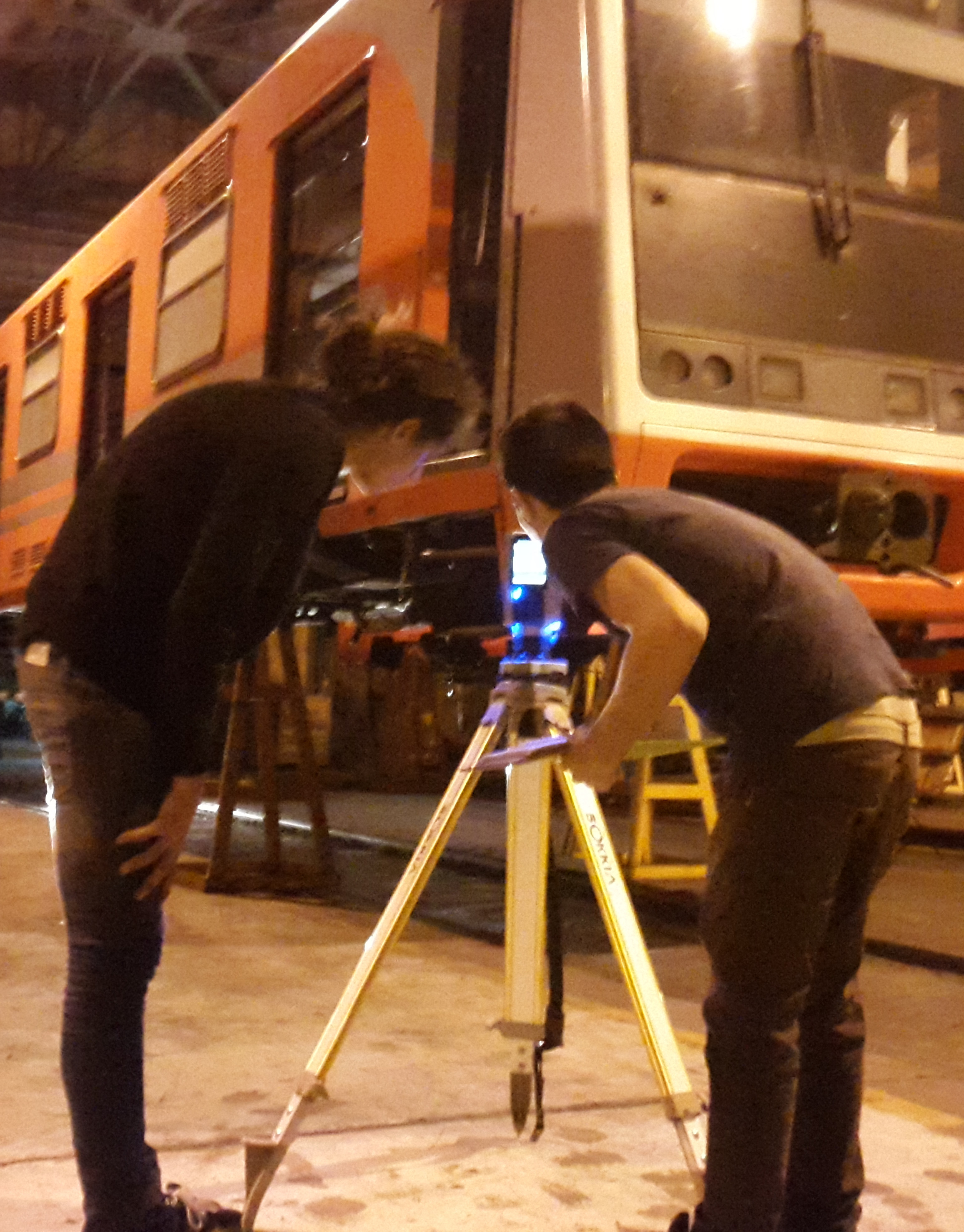 Nube de puntos 3D de interior de túnel del metro