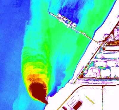 Cámara termográfica detectando fuga